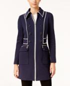 Inc International Concepts Faux-leather-trim Peacoat, Only At Macy's