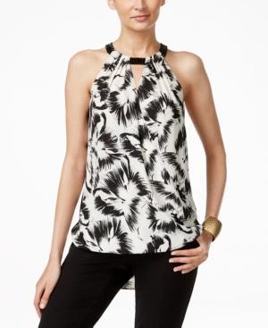 Alfani Petite Embellished Surplice Halter Top, Only At Macy's