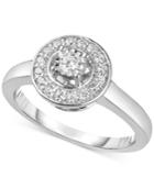 Diamond Halo Ring (1/4 Ct. T.w.) In 10k White Gold