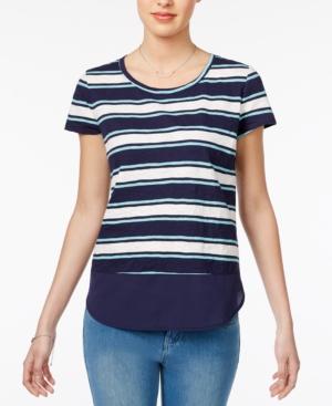 Maison Jules Striped Contrast Top, Created For Macy's