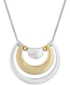 Lucky Brand Two-tone Half-loop Pendant Necklace, 29 + 2 Extender