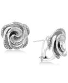 Balissima By Effy Diamond Pave Flower Stud Earrings (1/5 Ct. T.w.) In Sterling Silver