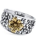 Daughter Flower Ring In Sterling Silver And Gold-flashed Sterling Silver