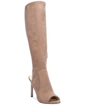 Nine West Lettie Peep-toe Knee-high Boots Women's Shoes