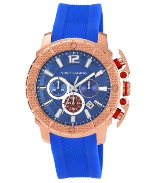 Vince Camuto Watch, Men's Blue Silicone Strap 49mm Vc-1019blrg