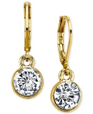 2028 Round Crystal Drop Earrings