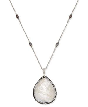 Paul & Pitu Naturally Two-tone Multi-stone & Imitation Mother-of-pearl Pendant Necklace