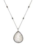 Paul & Pitu Naturally Two-tone Multi-stone & Imitation Mother-of-pearl Pendant Necklace