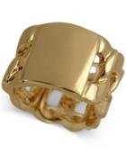 Guess Gold-tone Chain And Id Ring