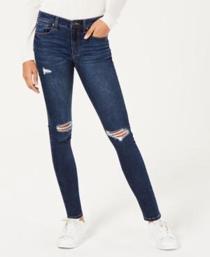 Celebrity Pink Juniors' Ripped Dark Wash Skinny Jeans