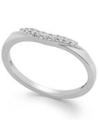 Enbracables Diamond Contour Ring In 14k White Gold (1/10 Ct. T.w.)
