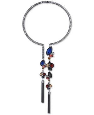 Guess Hematite-tone Crystal Open Collar Necklace
