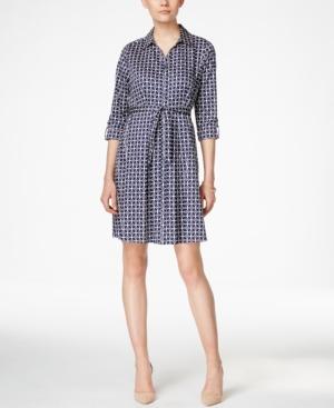 Charter Club Petite Geo-print Shirtdress, Only At Macy's