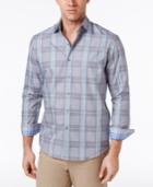 Tasso Elba Men's Plaid And Dot Cotton Shirt, Only At Macy's