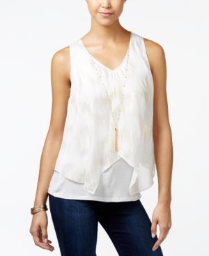 Bcx Juniors' Flyaway Necklace Top