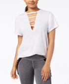 Material Girl Active Juniors' Cage-front T-shirt, Created For Macy's