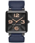 Marc Jacobs Women's Vic Navy Leather Strap Watch 34mm Mj1531