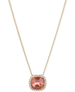 Givenchy Cushion-cut Crystal Pave Pendant Necklace