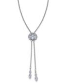 Nina Silver-tone Crystal Ball Lariat Necklace