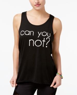 Material Girl Active Juniors' Lace-up Graphic Tank Top, Created For Macy's