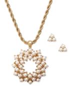 Charter Club Gold-tone Imitation Pearl Pendant Necklace And Stud Earrings