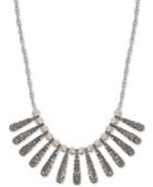 Lucky Brand Silver-tone Bead & Pave Spike Collar Necklace, 18 + 2 Extender