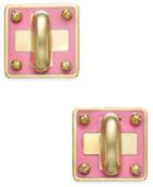 Marc By Marc Jacobs Gold-tone Colored Enamel Turnlock Stud Earrings