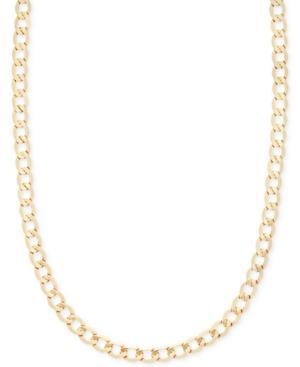 Curb Chain 22" Necklace In 14k Gold