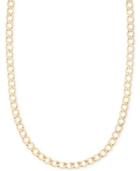 Curb Chain 22" Necklace In 14k Gold