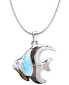 Marahlago Multi-stone Angelfish 21 Pendant Necklace In Sterling Silver