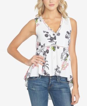 1.state Floral-print High-low Top