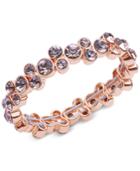 Anne Klein Rose Gold-tone Crystal Cluster Stretch Bracelet