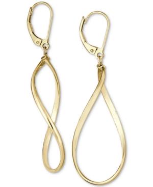 Italian Gold Polished Oval Drop Earrings In 14k Gold