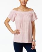 Style & Co Off-the-shoulder Shirred Top, Created For Macy's