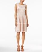 Tommy Hilfiger Faux-suede Perforated Fit & Flare Dress