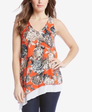 Karen Kane Contrast-trim Asymmetrical Tank Top