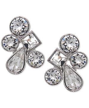 Nina Silver-tone Swarovski Crystal Cluster Earrings