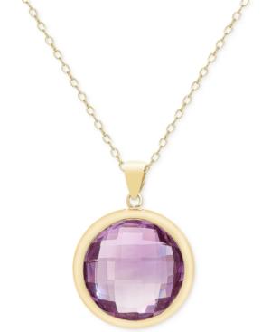 Victoria Townsend Amethyst Bezel Pendant Necklace (16-1/2 Ct. T.w.) In 18k Gold Over Sterling Silver