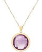 Victoria Townsend Amethyst Bezel Pendant Necklace (16-1/2 Ct. T.w.) In 18k Gold Over Sterling Silver