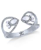 I.n.c Silver-tone Stone & Pave Hinge Cuff Bracelet, Created For Macy's