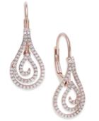 Diamond Spiral Teardrop Earrings (1/4 Ct. T.w.) In 10k Rose Gold