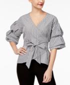 Ny Collection Surplice Self-tie Top