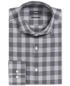 Boss Men's Slim-fit Herringbone Checked Cotton Dress Shirt