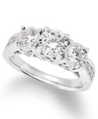 Trumiracle Three-stone Diamond Ring In 14k White Gold (1-1/2 Ct. T.w.)