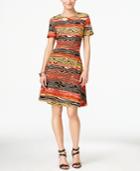 Eci Swirl-print A-line Dress