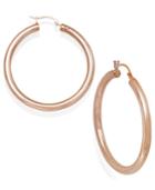 Signature Gold Diamond Accent Hoop Earrings In 14k Gold, White Gold Or Rose Gold Over Resin, Created For Macy's