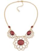 Carolee Gold-tone Stone And Pave Floral-inspired Statement Necklace