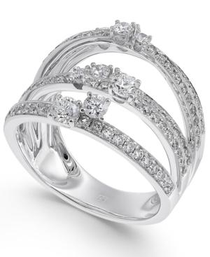 Diamond Triple Row Statement Ring (1-3/4 Ct. T.w.) In 14k White Gold