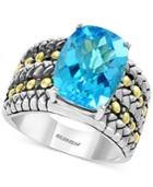 Effy Blue Topaz Ring (7-3/8 Ct. T.w.) In Sterling Silver & 18k Gold