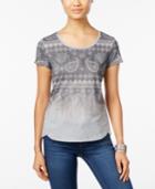 Style & Co. Petite Paisley Graphic T-shirt, Only At Macy's